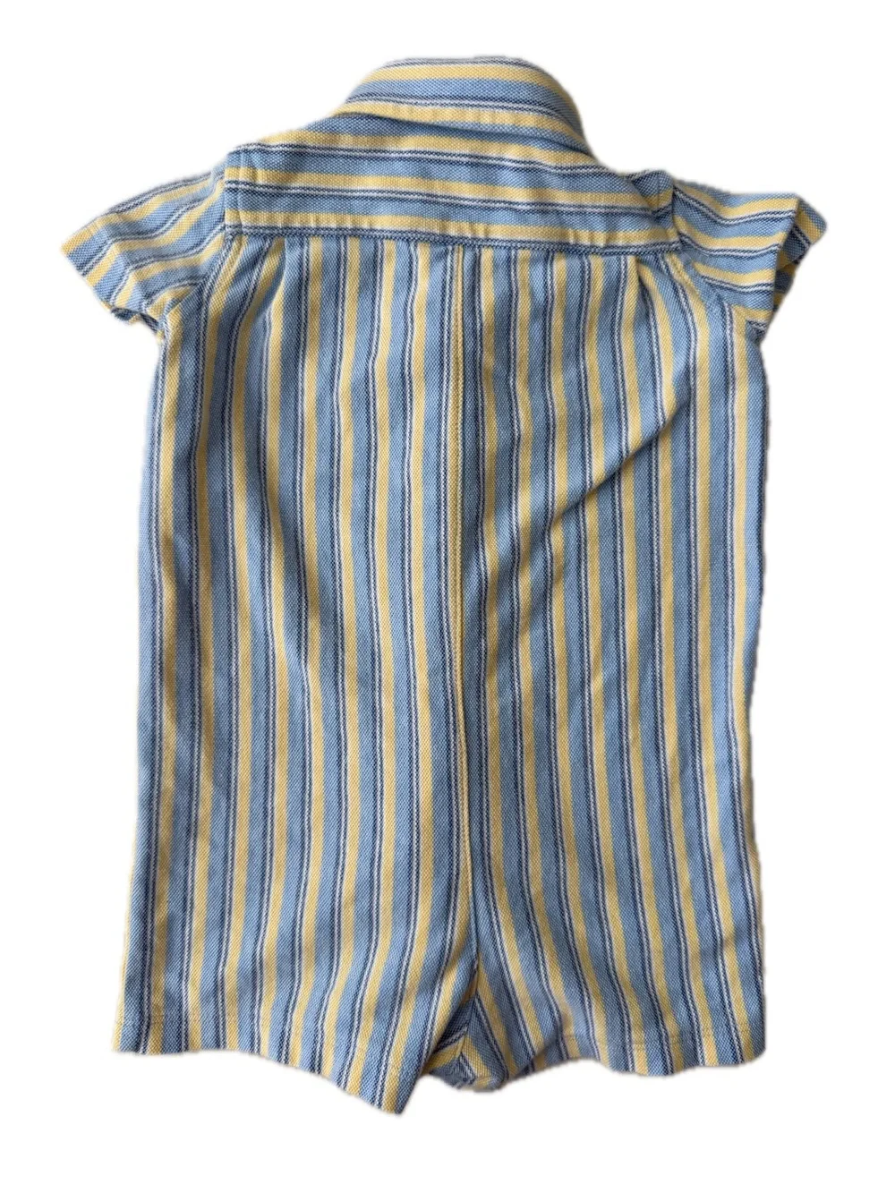 Ralph Lauren Blue & Yellow Striped Button-Down Romper